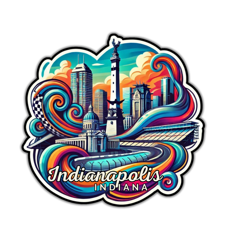 Indianapolis Indiana Fridge Magnet or Laptop Sticker gallery
