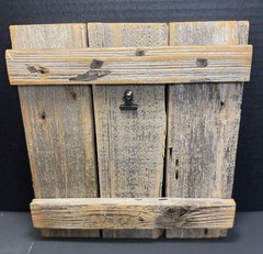 Weathered Wood Picture Frame With Clip Rustic Farmhouse Wall Art Distressed Aged