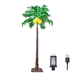 5FT Lighted Palm Tree 208 Warm White LED Artificial Greenery USB Outdoor Decor