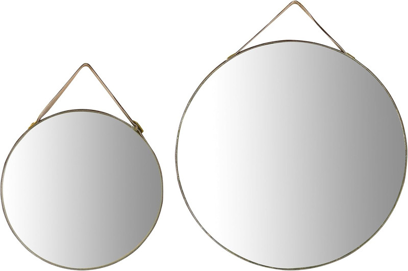 Various Velvet Edged Wall Mirrors, Multicolor, Set of 6 gallery