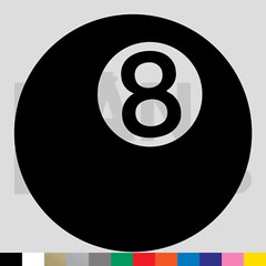 8 Ball Vinyl Die Cut Decal Sticker – Eight Pool Billiards Magic