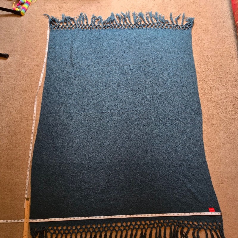 Opalhouse Throw Blanket Fringe Tassels Teal Woven Textured 73x52 Inches gallery