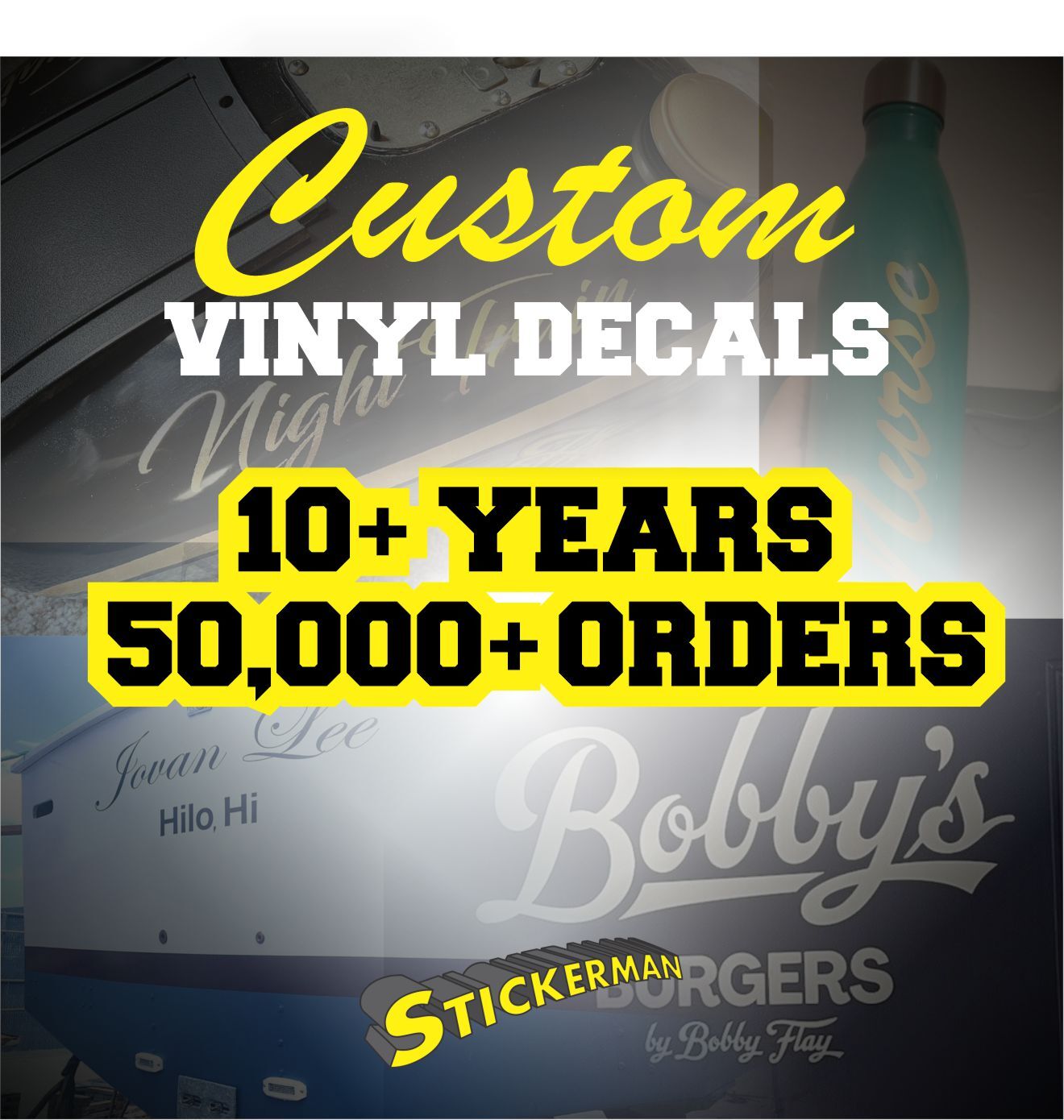 Custom Personalized Vinyl Lettering Name Decal Sticker Car Window Tumbler Flask gallery