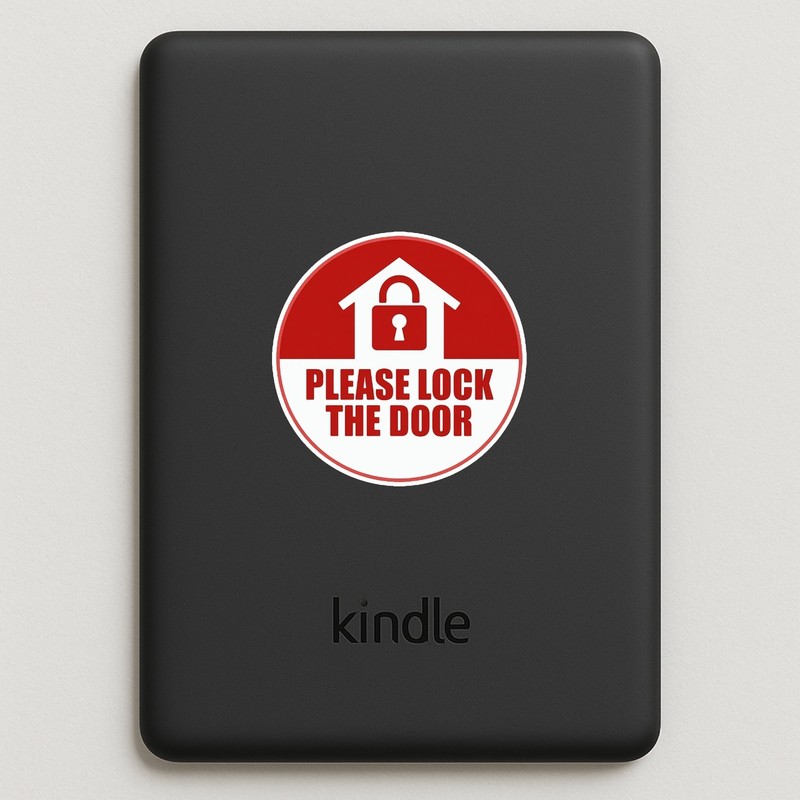 Please Lock the Door Stickers: Waterproof Vinyl Warning Labels, 4-Pack gallery