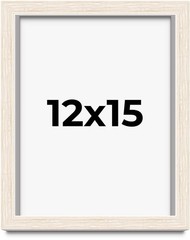 12×15 Shadow Box Frame White | 1.125 Inches Deep Real Wood Rustic Shadowbox Disp