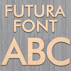 Futura Font Wood Letters Numbers Cutout Unfinished Laser Cut 3mm Craft Up To 14″