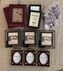 Lot of 14 Small Picture Frames Wallet Size Photos Various Materials New