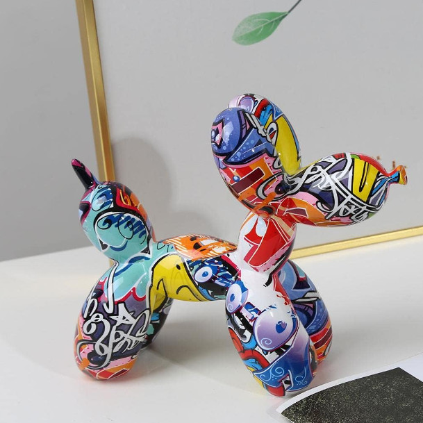 Colorful Balloon Dog Statue Animal Art Modern Home Decor Sculpture Ornament gallery
