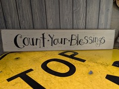 Count your Blessings Large Wood Sign 26×5