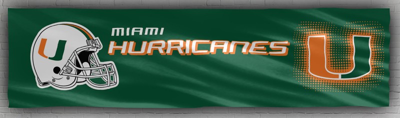 Miami Football Team Memorable Flag 2x8ft 60x240cm Hurricanes Fans Best Banner gallery
