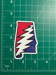 Alabama Stealie – Grateful Dead – Laminated Vinyl Sticker – 2″x3″