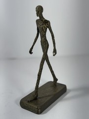 Abstract Walking Man Sculpture Bronze Style Giacometti Inspired Modern Statue