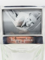 Mariposa Brillante Aluminum Happy Place 4×6 Picture Frame Engraved Silver VTG