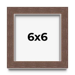6×6 Shadow Box Frame Brown | 1.125 inches Deep Real Wood Rustic Shadowbox Displa