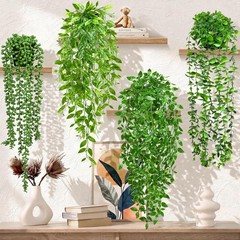 Artificial Hanging Plants Faux Potted Vines Indoor Outdoor Home Shelf Decor