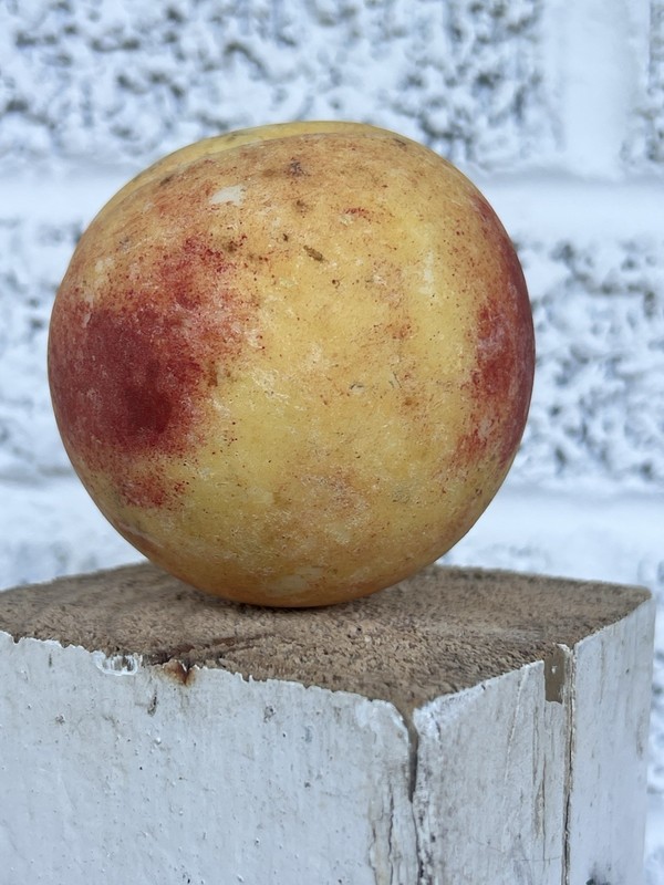 X1 Vintage Italian Alabaster Stone Fruit Peach Patina Marble Realistic 20oz gallery