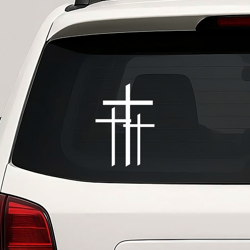 Triple Cross Vinyl Die Cut Decal Sticker - Three Calvary Jesus Christ God gallery