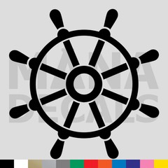 Ship Helm Vinyl Die Cut Decal Sticker – Nautical Boat Wheel Sea Pirate