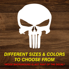 Punisher Skull – Vinyl Decal Sticker – CHOOSE Size & Color
