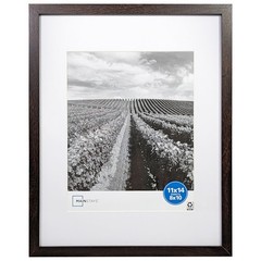 11×14 Matted to 8×10 Linear Picture Frame, Brown