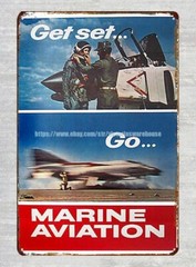 interior design 1968 Get set Go army Aviation metal tin sign