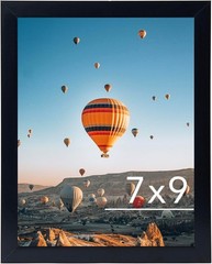 7X9 Picture Frame Black for Wall Hanging or Tabletop- Wall Mounting Horizontally