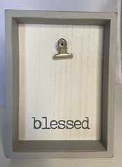 Blessed Clip Wood Picture Frame Wall Hanging or Table Top Home or Office Decor