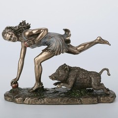 5 3/4 Inch Atalanta of Arcadia Cold Cast Resin Bronze Finish Sculpture home deco