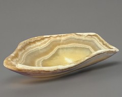 Genuine Polished White Banded Onyx Bowl (3.13 lbs) 12 Inch