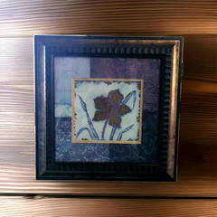 Square Brown Floral Wood Wall Picture Frame 12×12 in Traditional Matte Finish