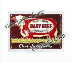 Ruchti Bros Hereford Beef Cattle Livestock California metal tin sign plaque