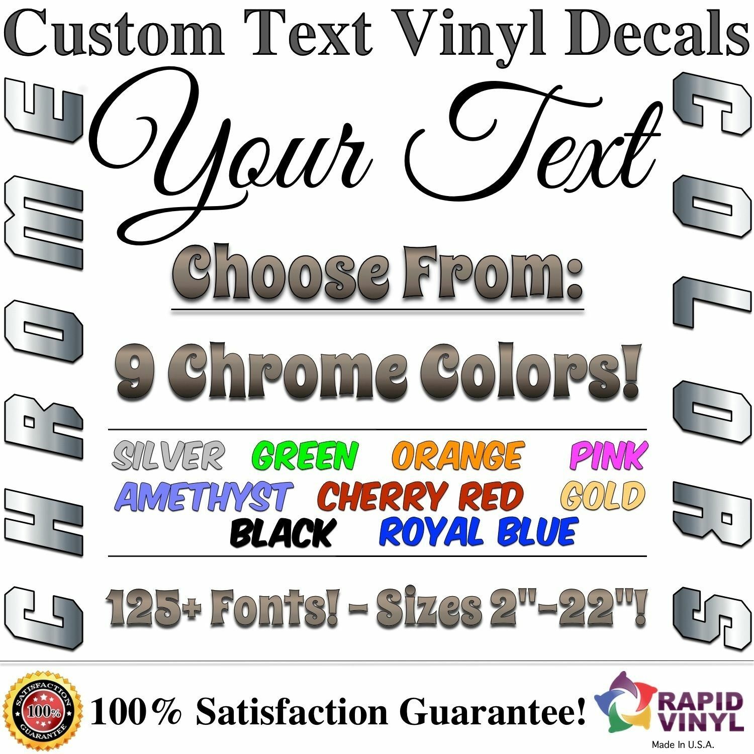Chrome Custom Vinyl Lettering Text Decal for Home Garage Car Truck Boat Trailer gallery