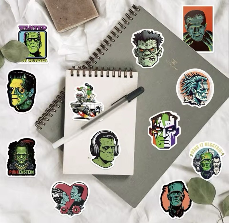 Frankenstein Style Stickers 50pk Mixed Horror Fun Frankenstein Sticker Monster gallery