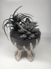 Skeleton Bone Hands Witch Gothic Black Artificial Succulent Home Decor