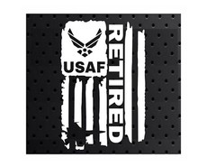 DISTRESSED USAF UNITED STATES AIR FORCE FLAG RETIRED DECAL STICKER 3.8″ x 6.0″