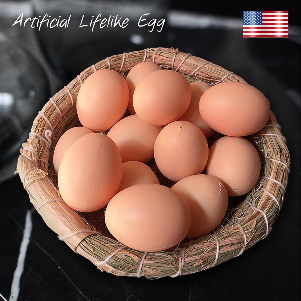 30× Liftlike Chicken Egg Plastic Fake Eggs 2" Fake Dummy Egg Hen Joke Prank US