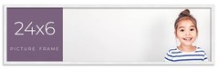 24×6 Frame White Real Wood Picture Frame Width 0.75 inches | Interior Frame Dept