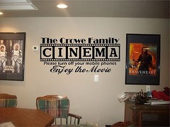 Cinema Theatre customized sign home movie theater vinyl wall decor mural decal