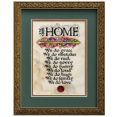 Celtic Card In Our Home Print,Gilded Frame Seal in Wax Double Matted 9” x 11”