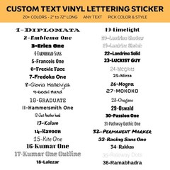 Custom Text Vinyl Lettering Sticker Decal Personalized Any Text – Any Name – [xx