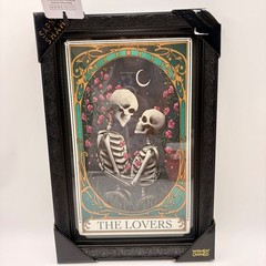Sapna Shah The Lovers Tarot Card Framed Wall Art Skeleton Gothic Decor 12×18