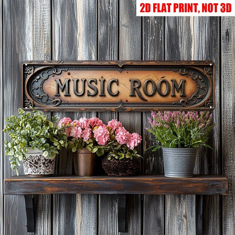 Vintage Plaque Music Room Metal Signs Retro Decor for Music Lovers Home Studios gallery