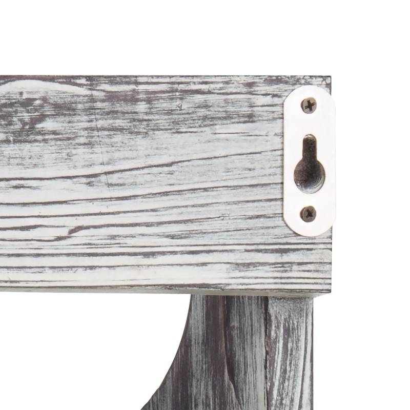 3-Slot Torched Wood Wall Magazine Rack & Mail Sorter with Chalkboard Labels gallery
