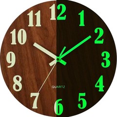 12” Wall Clock Large Luminous Quartz Night Light Glow In The Dark Silent Home