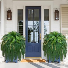 2Pcs 67″ Fake Ferns Large Artificial Ferns Plants for Outdoor