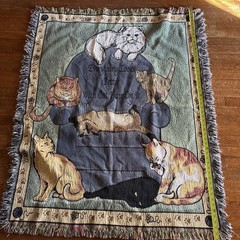 Cat Tapestry Throw Blanket 54”x45” Everything Looks Better With Cat Hair On It