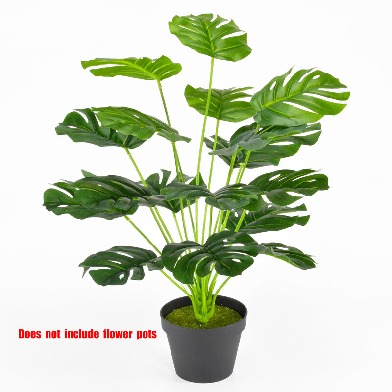 21" Artificial Fan Palm Tree Fake Plant no Pot Indoor Outdoor Home Office Decor gallery