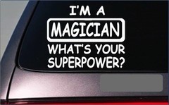 Magician Superpower Sticker *G423* 8″ Vinyl Decal magic wand hat card trick cape