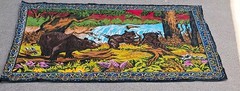 Vintage Bear Family Nature Scenic Multicolor Decorative Horizontal Tapestry