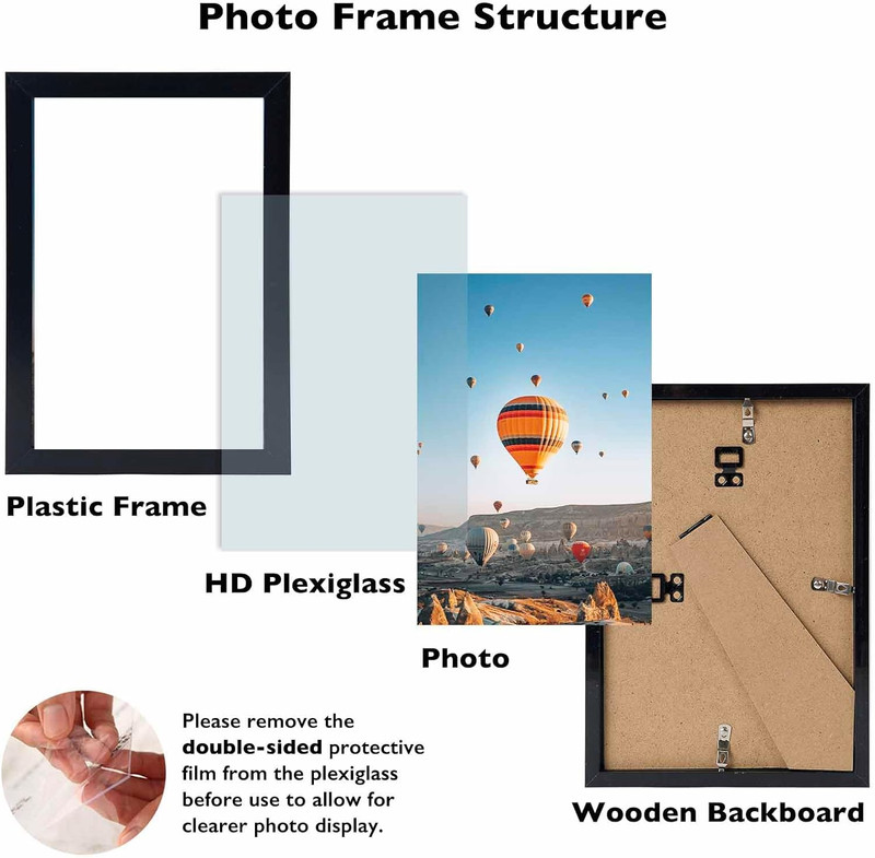 9X12 Picture Frame Black for Wall Hanging, Wall Mounting Horizontally or Vertica gallery